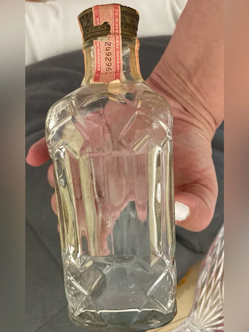Seagram's Crown Royal Empty Glass Decanter Bottle - Gold & Purple Label